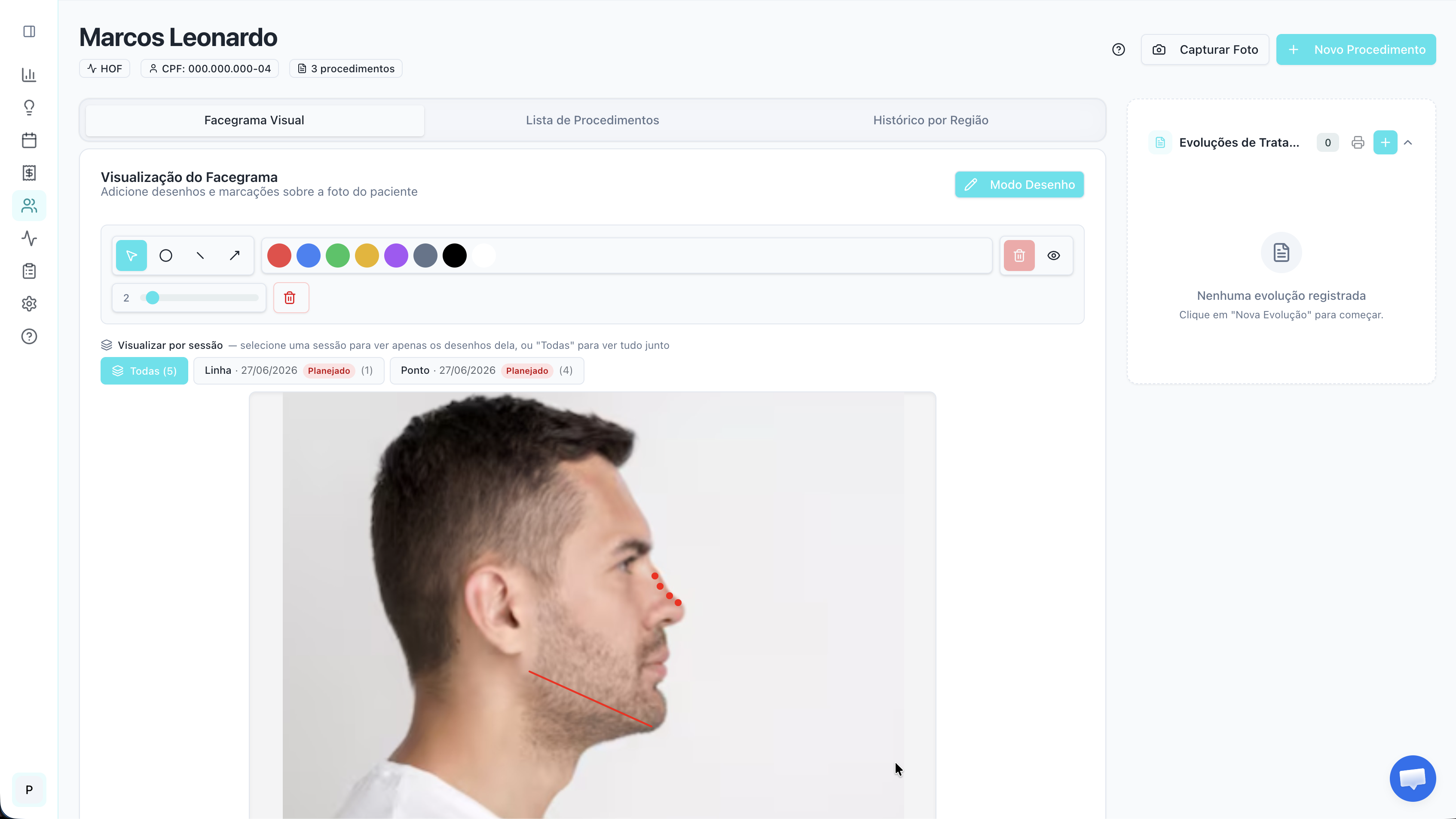 Facegrama do paciente no Denvio Gestão